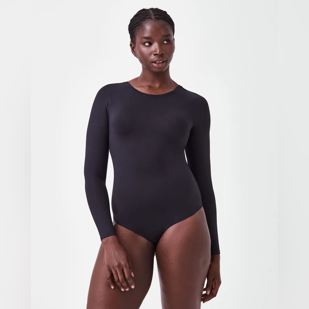 Spanx Suit Yourself Long Sleeve Scoop Neck Bodysuit